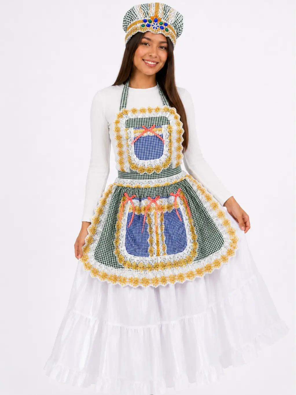 Inle Apron Set with Handkerchief/Hat