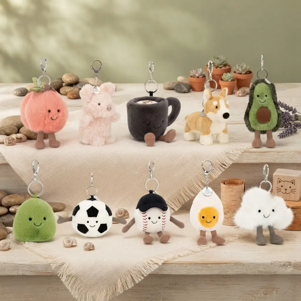 Jellycat Keychain Adorable Soft Plush Characters for Keyring Use Cute Cuddly Collection Ideal for Stylish Keyring