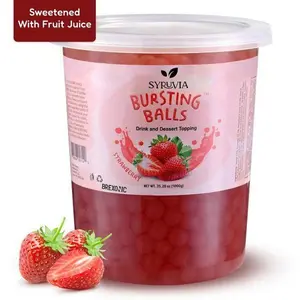 [Hot 2026!!!] BREXONIC Boba Pearls Popping Bursting Boba, Tapioca Pearls For Bubble Tea (Strawberry , 2 LB 1 Pack)
