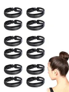 12 piece set of black twisted bun hair accessories for casual and versatile sweet girls, with bun shaped headrests and support for daily fashion and versatile hair accessories, Hair Styling Set