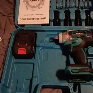 【SummerSale】1/2 Cordless impact Electric Wrenches,3-In-1 High Torque Electric Wrenches With 2x 3000mah Li-Ion Battery,5 Impact Sockets,8 Drills,10 Screws And Tool Case,Impact Tools For Car Lug Nuts (not suitable for modified cars) DealsForYouDays
