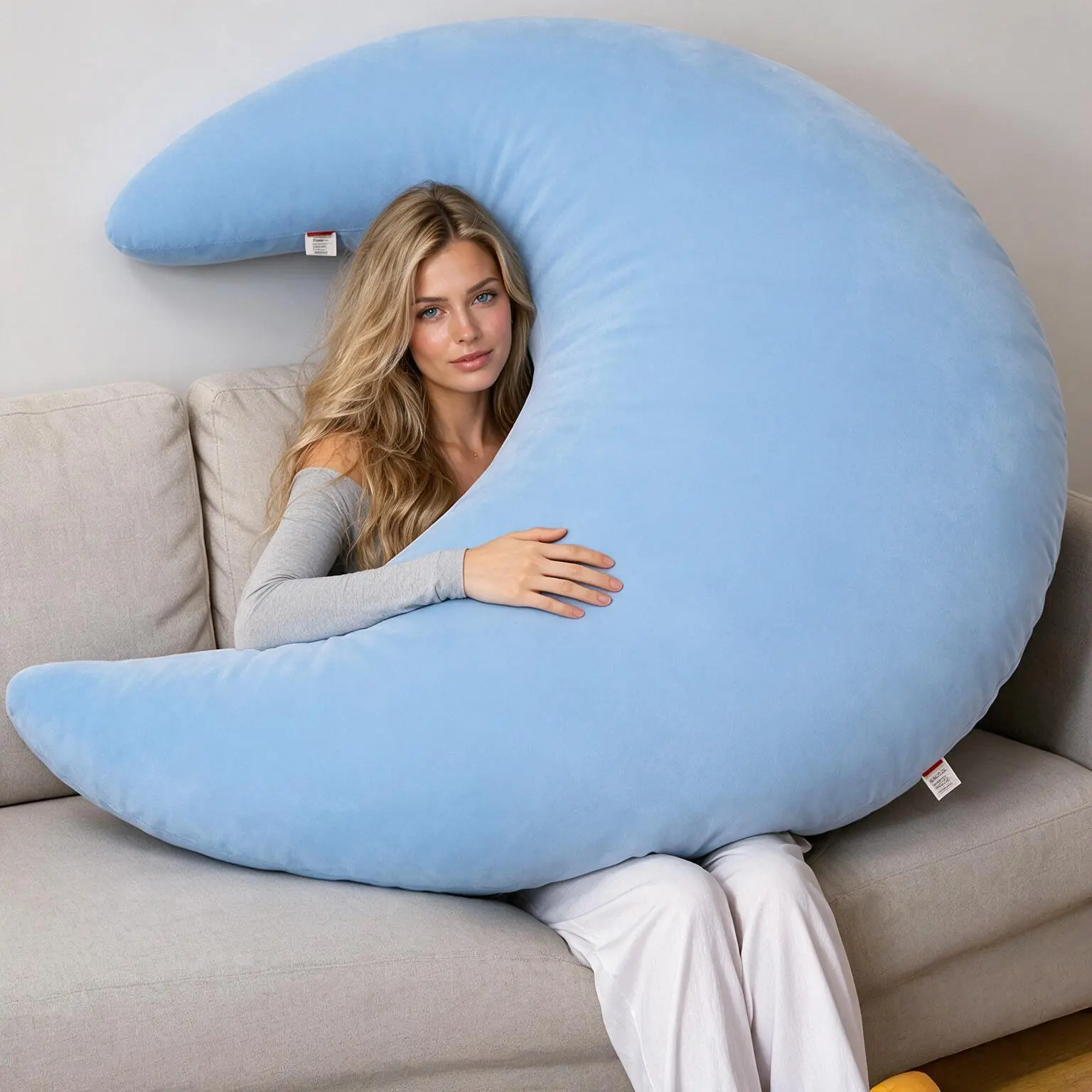 Ergonomic Bed Backrest Support Pillow Plush Soft Reading Pillow With Lumbar Support Comfort Sitting Cushion For Bed Sofa Dorm Office Ideal For Reading Watching Movies Gaming Working Relax At Home Cozy Large Size Back Support