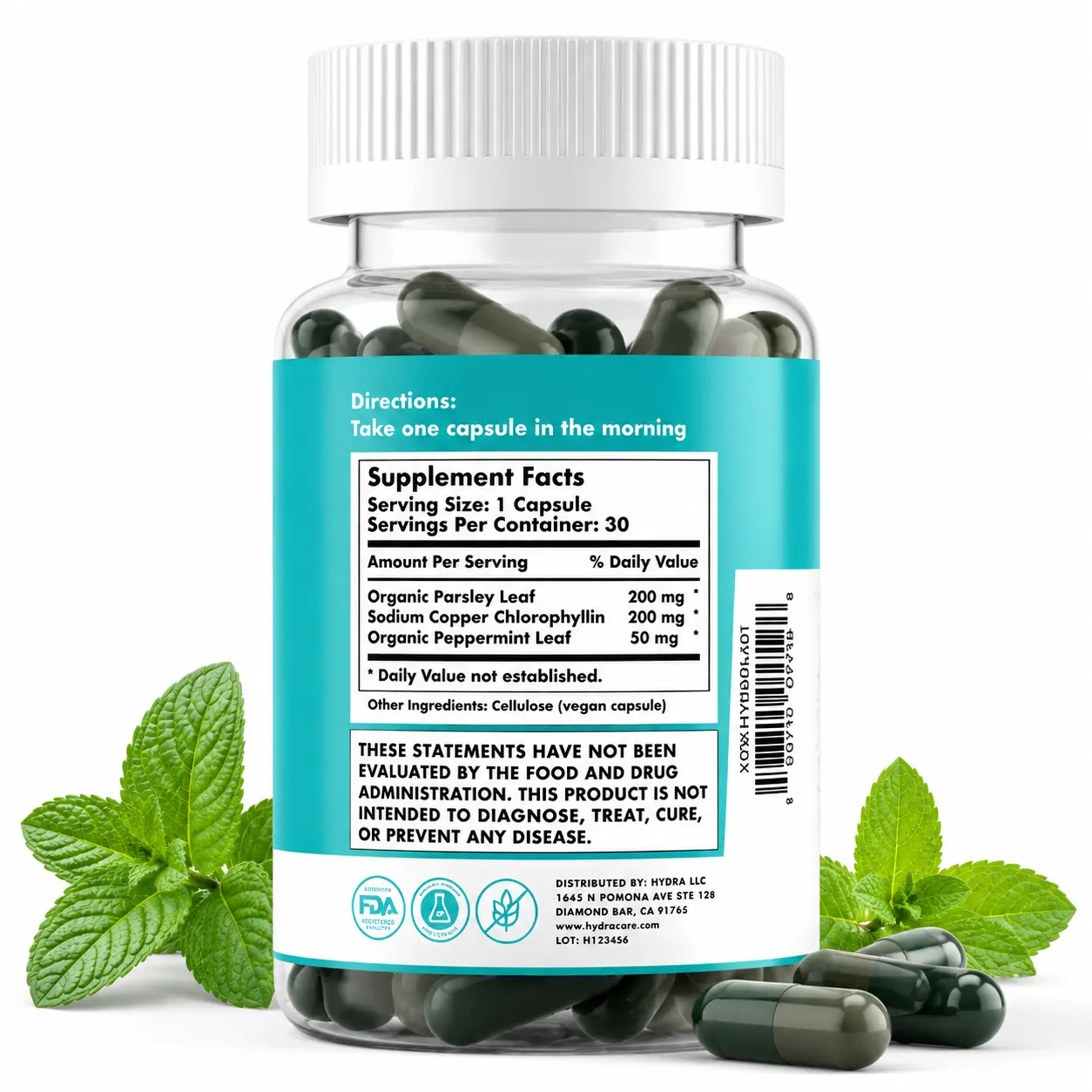 Natural Edible Internal Deodorant Supplement Pills - Pure Chlorophyll Vegan Youth 30-Capsule GMO-Free Gut, Digestive Support, Detox & Daily Nutritional Full Body Freshness Health Supplement, Digestive Health Antioxidants Nutritional Supplements