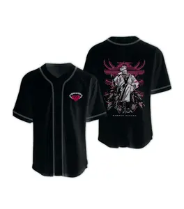 King Sukuna Anime Unisex Short-Sleeve Loose-Fitting Baseball Jersey - High-Quality Machine-Washable Polyester, Anime & Movie Style Professional Sports Top