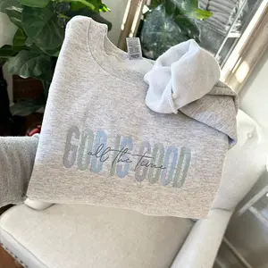 God Is Good Embroidered Sweatshirt, Christian Faith Crewneck, Cute Religious Apparel, Bible Verse Sweatshirt, Christian Gift for Women