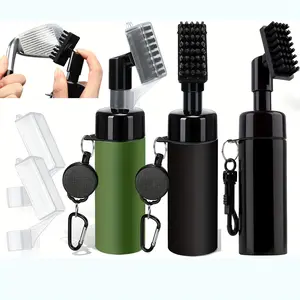 Ultimate Golf Club Cleaner Spray Brush, Non-Leaking Stretchable Golf Club Brush with Microfiber Golf Towel (23.6 * 15.7 in), Strong Bristles Golf Brush Can Hold 5oz Water, Essentials Golf Accessories for Men, Golf Pack