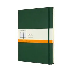 Moleskine Narrow Ruled Notebook 9.75"x7.5" Hard Cover Classic Myrtle Green