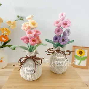 Crochet Handmade lily of valley flowers /handmade Lily of the valley/ Lily in the vase/ tulip /cute / Decor /gift /birthday gift/valentines day /creative/gift for her/ gift for mom/forever flower/ Marriage Proposal gift/Graduation gift/ Mother’s Day gift