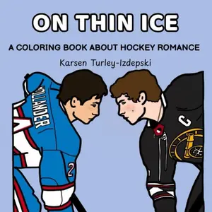 Hockey Romance Coloring Book - Printed Coloring Pages, Hockey Players Theme, Romantic Art Supply for Office Stationery Needs