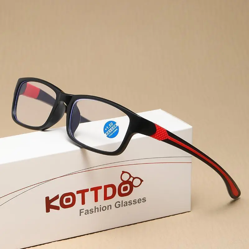 Lightweight Classic Rectangle Plastic Frames, Unisex Prescription Ready Eyewear for Daily Use or Reading (+1.0 to +3.5), Full Rim, Eyewear Fashion