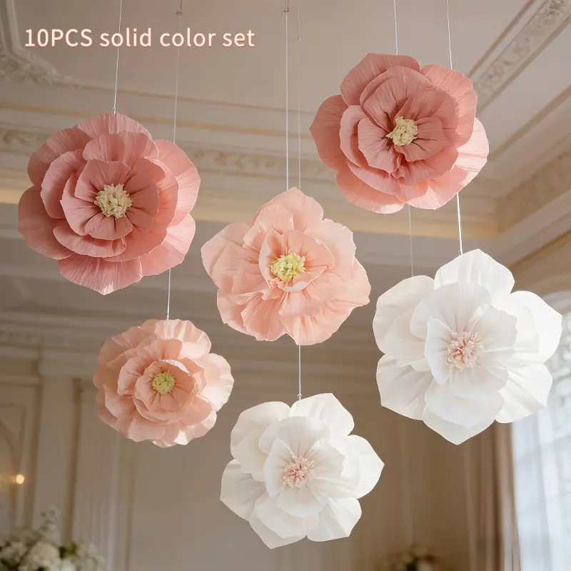 10pcs Large Holiday Artificial Decorative Flowers, Artificial Flowers Set, Artificial Flower Arrangement, Ornaments, Diy Floral Decoration, Flower Design, Suitable For Various DIY Scenarios, Indoor/Outdoor Decorations, Wedding Decorations
