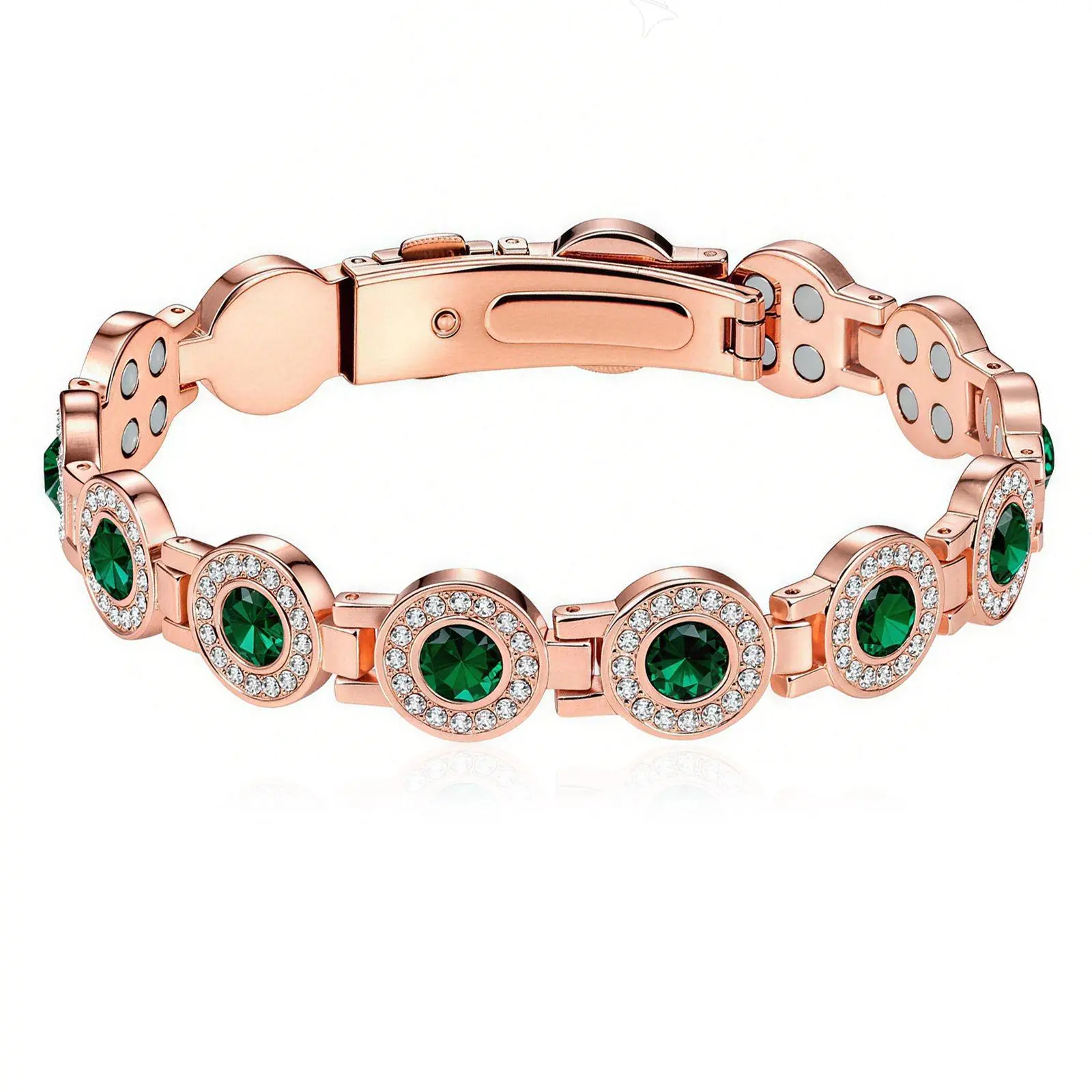 September S Magnetic bracelet for women, adjustable in length with a secure clasp, featuring high-quality multi-facet crystal inlays Christmas Gift