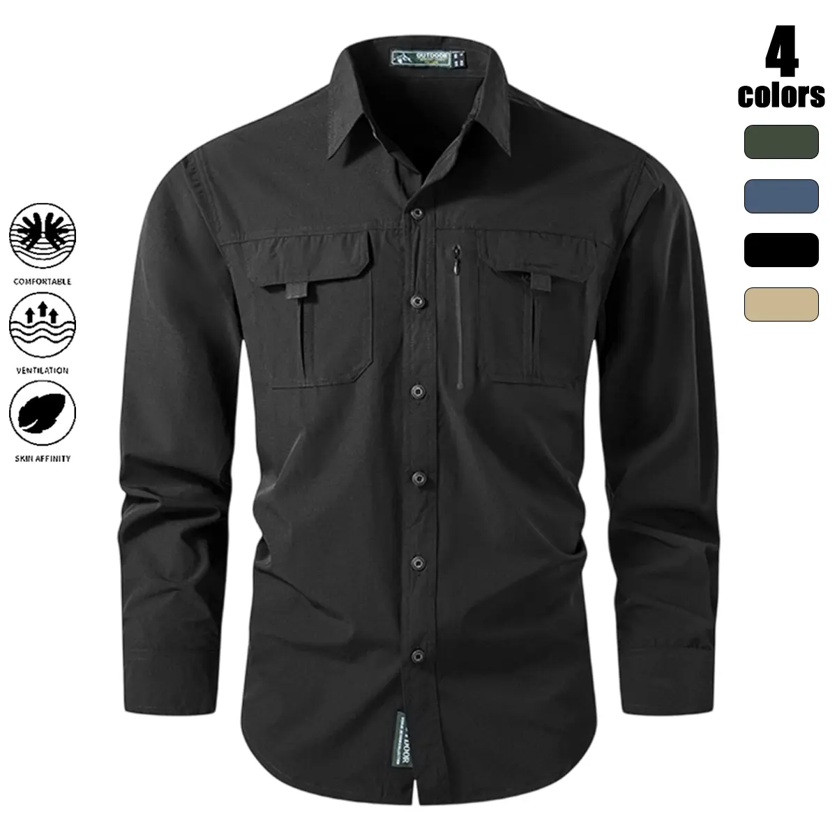 Men's Long-Sleeve Solid Black Casual Business Blazer with Notched Lapel and Single-Button Closure for Spring & Autumn, Button Front, Retro
