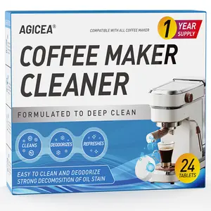 AGICEA Coffee Machine Cleaner Descaler Tablets - 24 Pack, Deep Cleaning and Descaling for All Coffee Makers , Coffee Maker Pot Descaling & Cleaning Tabs, Descale Drip Coffe And Espresso Machines