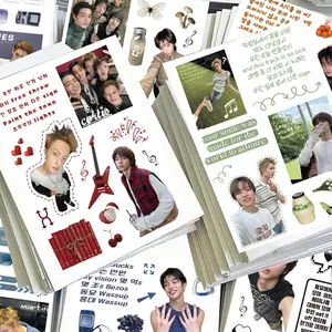 Kpop Male Group Stickers Set, Trendy Style Waterproof Decals, Perfect for Bullet Journal Scrapbooking Supplies, DIY Sticker Paper