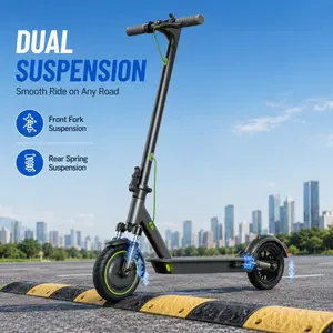 Electric Scooter for Adults, 350W Motor, 19mph Top Speed, 18 Miles Range, 8.5" Tires, DualSuspension, APP Control, Foldable, Scooter For Citycommute
