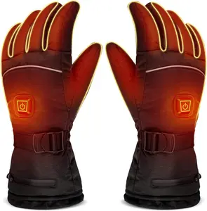 Heated Gloves, Rechargeable Heated Gloves for Men Women, Waterproof Battery Heated Gloves, Upgrade Non-Slip Electric Heating Gloves for Cycling Skiing Hiking Hunting