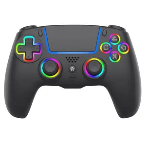 Ergonomic PS5 Game Controller Hall Effect Anti Drift Design Dual Vibration Turbo Rapid Fire 3RGB Colors Rechargeable Gaming Gamepad