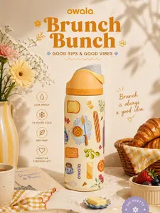 Owala FreeSip 32oz Insulated Water Bottle – Brunch Bunch Color Drop, Limited Edition Leak-Proof Sports Bottle