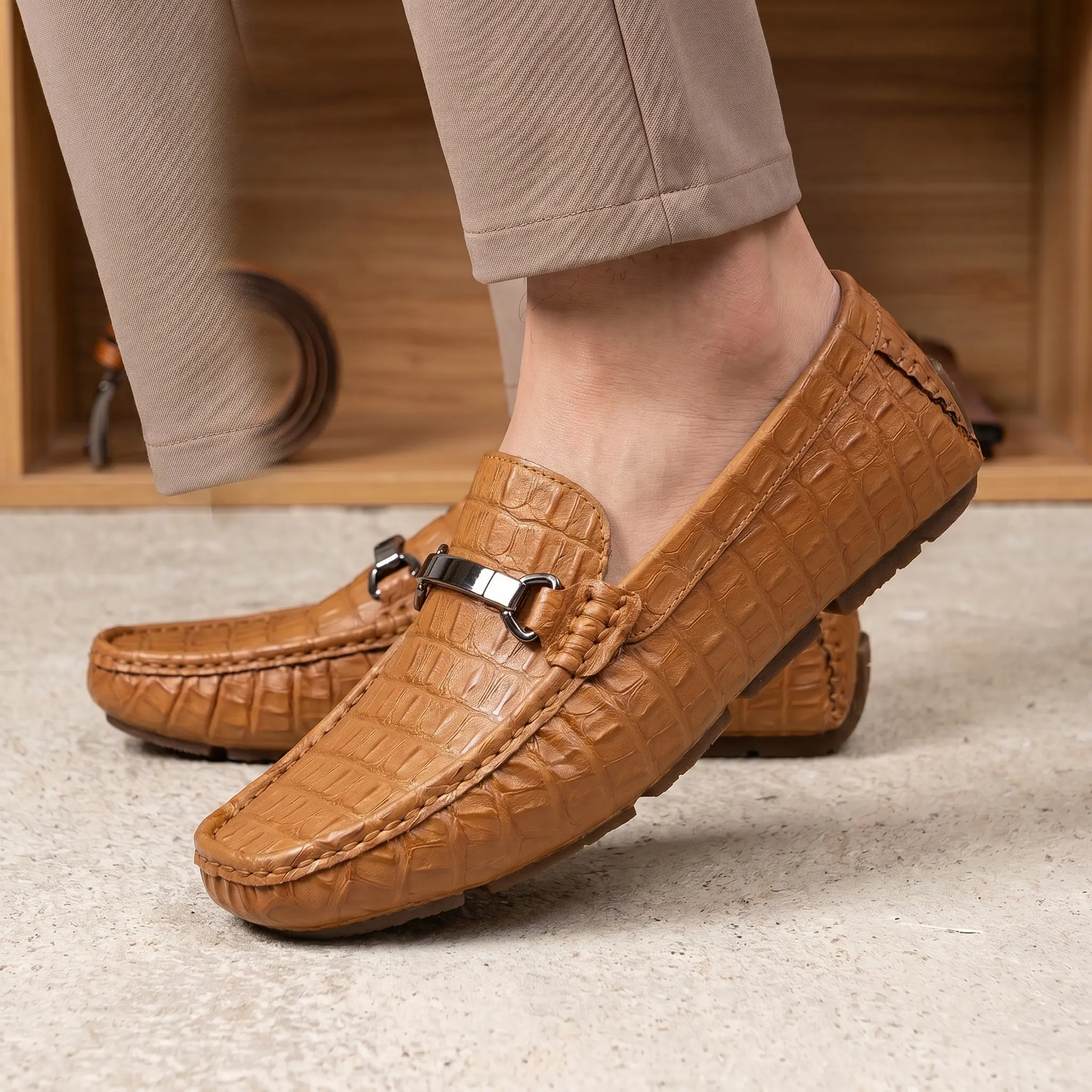 Jousen Men's Loafers Slip On Dress Shoes, Business Casual Driving Shoes, Comfortable Shoes for Work & Daily Wear