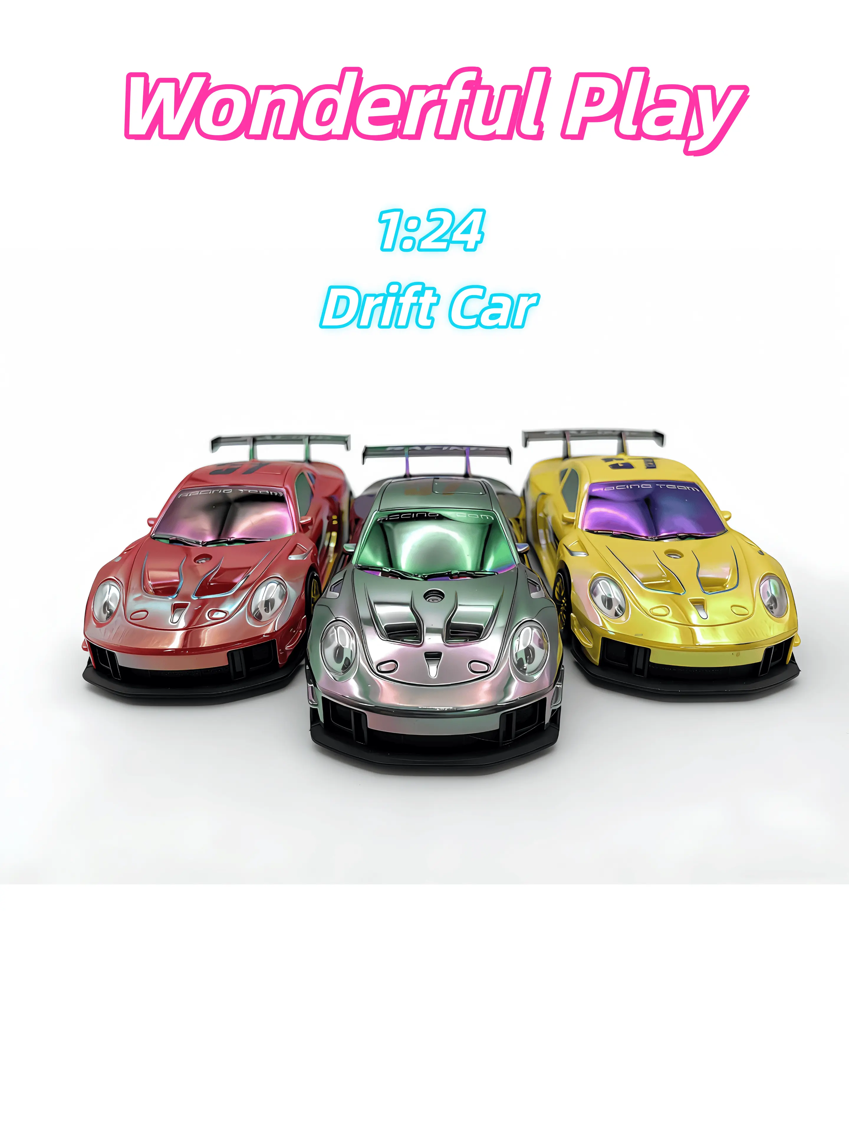 1:24 4WD RC Drift Car - RC Model Car, Rechargeable Remote Control Toy Vehicle with Dual Tires, Glow-Headlights, Anti-Collision Body, High-Speed All-Terrain Stunt Capabilities, Long-Range Signal