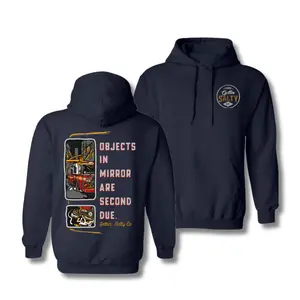 Gettin’ Salty Firefighter Hoodie, Sweatshirt – “Objects in Mirror Are Second Due” Fire Truck Graphic, Vintage Rescue Apparel, Soft Cotton Blend, Gift for Firefighters, First Responders, Dad, Husband