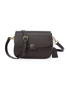 Vintage Leather Saddle Bag, Women's Simple Shoulder Crossbody Bag, Adjustable Strap, Stylish and Versatile Handbag