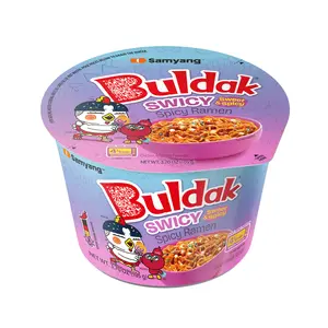 Buldak Pack of 6 Swicy Hot Chicken Spicy Flavor Korean Instant Ramen Noodle Big Bowl Easy Prep Convenient