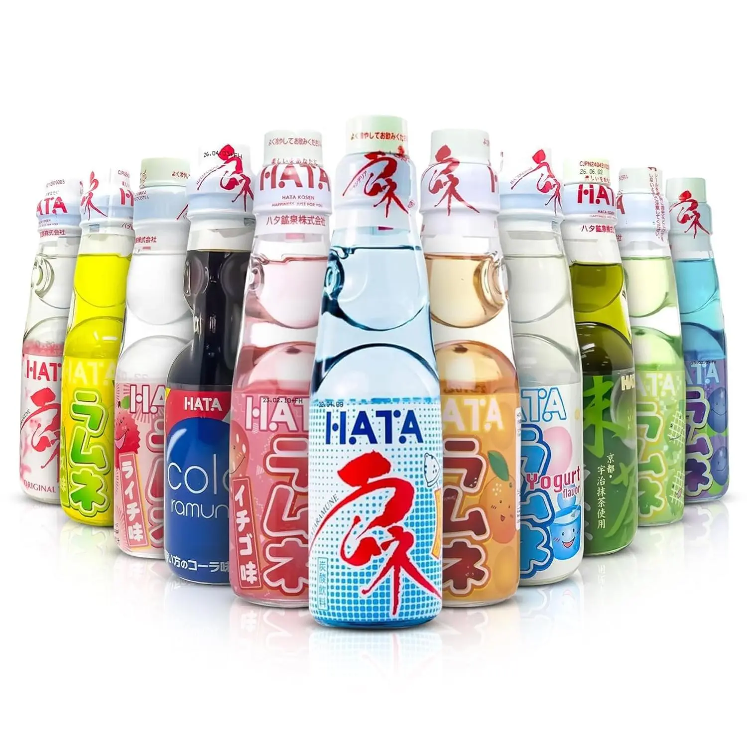 Fusion Select 11 Flavors Ramune Japanese Soda - Classic Carbonated Japanese Drinks - Fizzy Ramune Soda Drink from Japan in Codd-Neck Bottles with Marble Stoppers