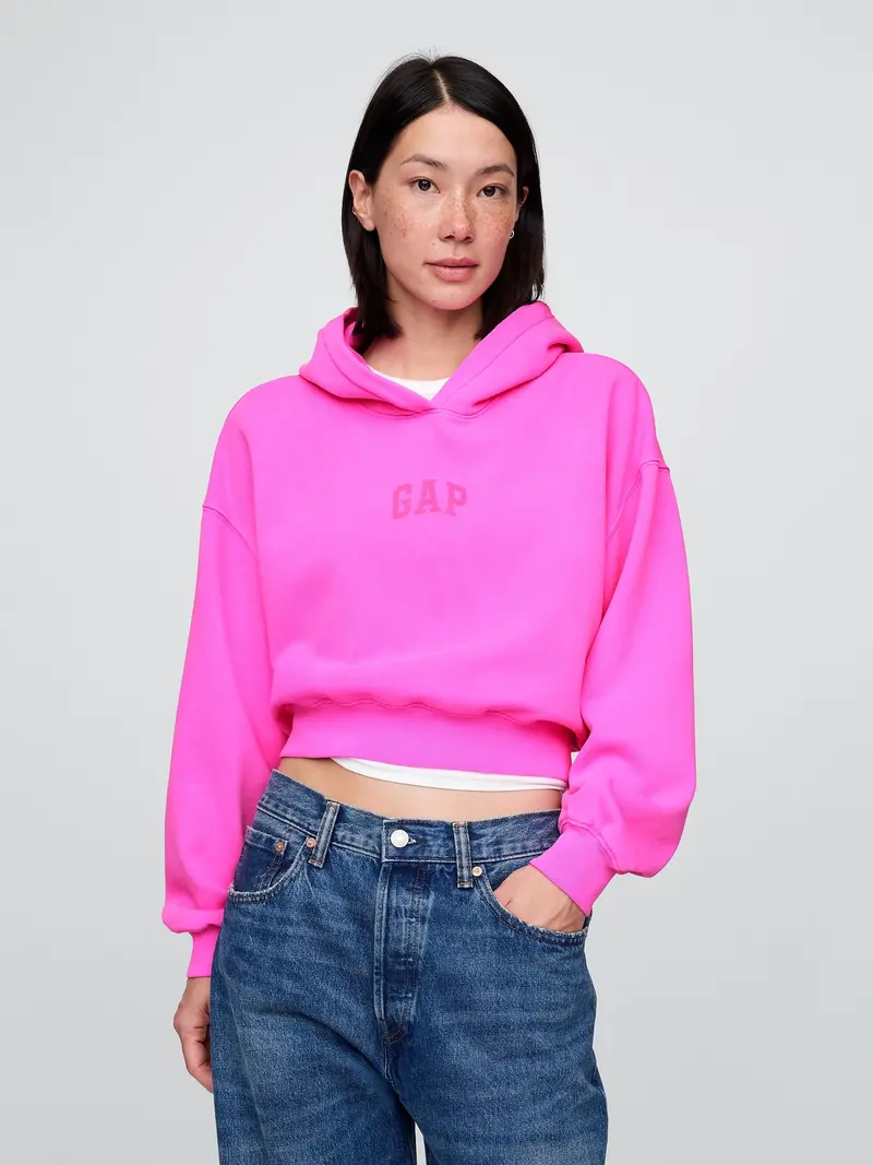 Gap Women's VintageSoft Arch Logo Cropped Hoodie