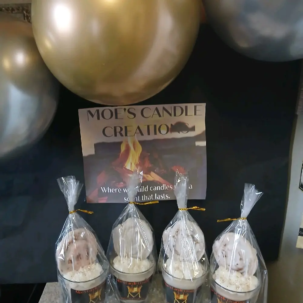 Moe's Candle Creation Warm Cinnamon Roll Candle with Decorative Wrapping - Ideal for Home Decor and Ornaments