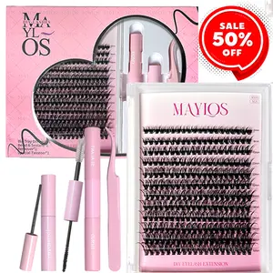 Natural Look Eyelash Extensions Set, natural style Eyelashes Set & Tweezers & Glue &Remover, Professional Accessories forWomen Summer Makeup