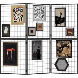 Foldable Grid Wall Panel 3PCS - Portable Heavy Duty Gridwall Display Rack with Detachable Z Unit, Floor Standing for Retail Store, Craft Fair & Pop Up Events