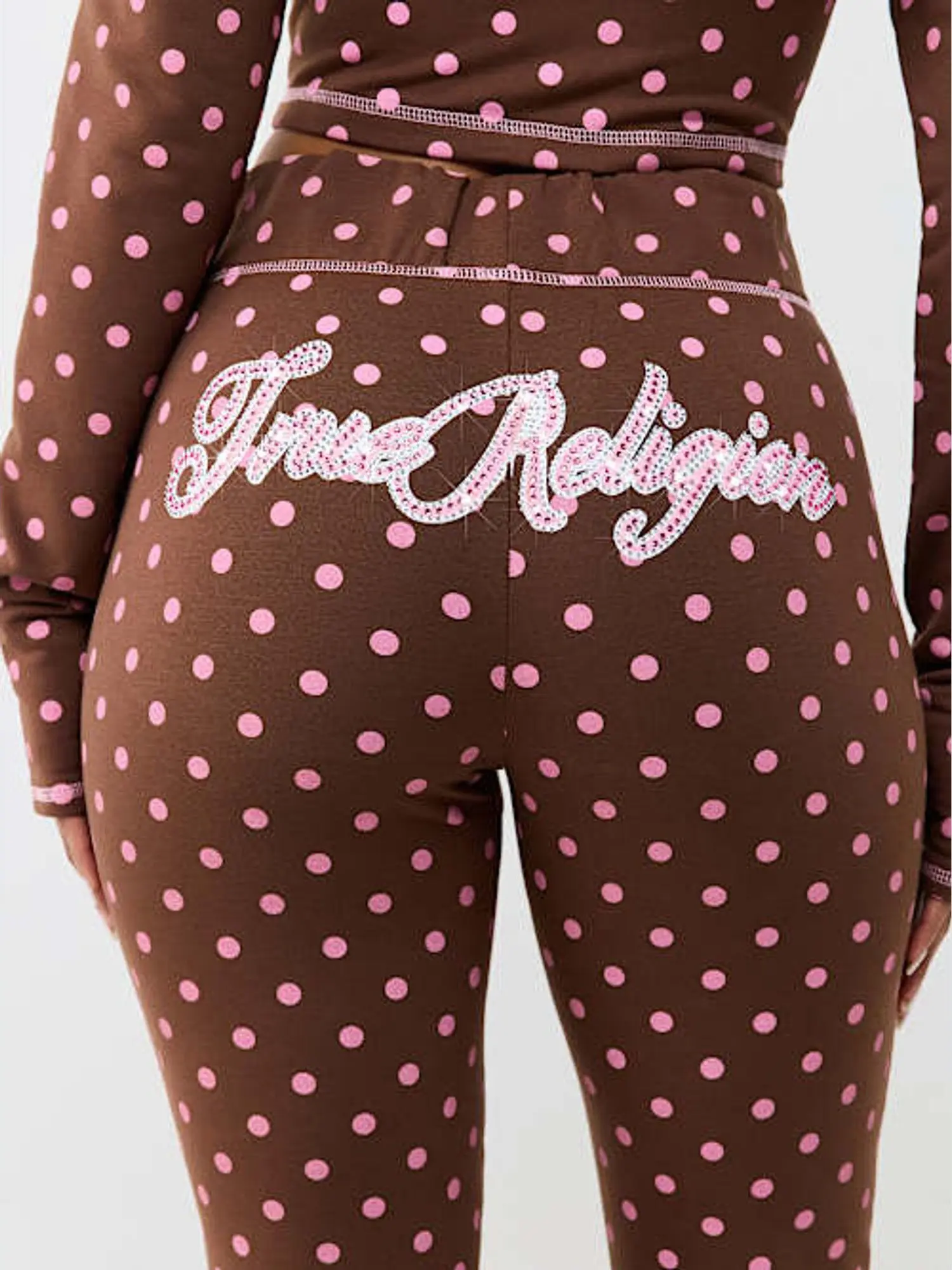 True Religion Women's Matching Polka Dot Bootcut Pants, All-Seasons Style Women's Bottoms Clothes