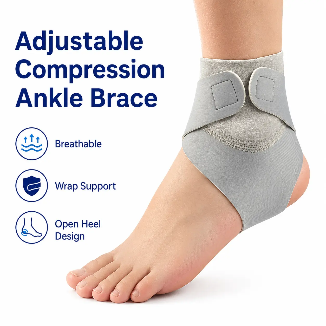 Compression Ankle Brace, Breathable Ankle Support Wrap for Sports, Running, Basketball, Gym, Hiking & Daily Ankle Stability