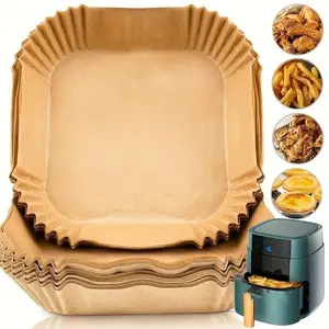 Rectangular Silicone Oil Paper Liners, Non-Stick Disposable Baking Paper for Dual-Layer Air Fryer, Holiday & Daily Cooking Essential