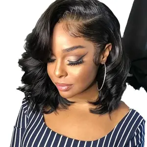 Trendy Lace Front Wig Short Curly & Medium Long Body Wave Natural Looking Synthetic Hair Full Wig