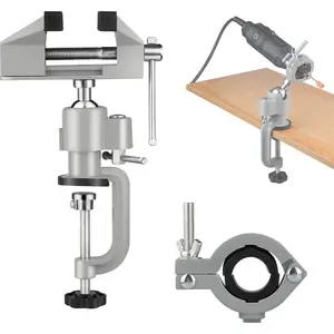 Rotatable Universal Workbench Vise, 360 Degree Rotating Clamp, Desk Mount Clamp for Woodworking, Drilling, Sawing, Jewelry Making, Metal Processing, DIY Projects