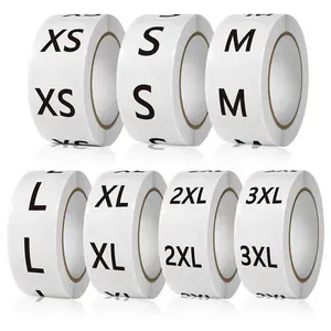 500pcs Clothing Size Sticker Labels, Adhesive Tabs, Round Self-Adhesive Fabric Tags for Clothes Retail, Suitable for T-Shirts Pants Skirts, Adhesive Stickers
