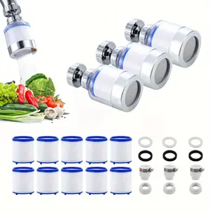 3 Pcs Sink Filter Water Faucet,Universal 360° Rotating Bathroom Sink Filter,Kitchen Faucet Water Filter-Removes Chlorine Fluoride Heavy Metals Hard Water for Home Kitchen & Bathroom