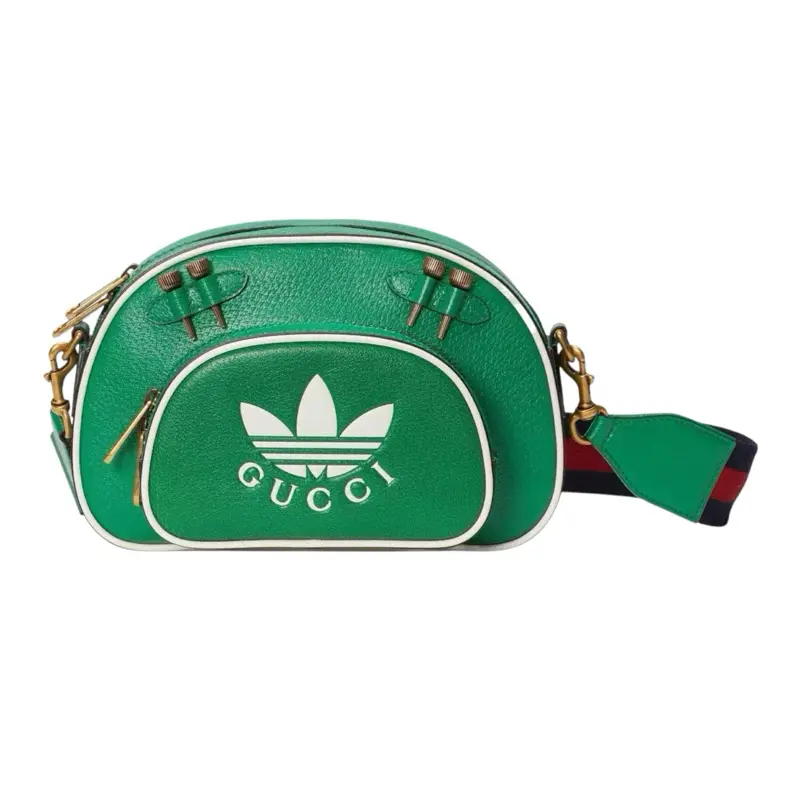 Pre-owned GUCCI leather Crossbody Bags Adidas x Gucci Medium Messenger Shoulder Bag .