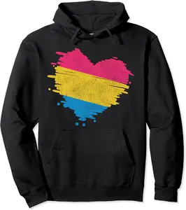 LGBT Queer Pans Flag Heart Pansexual Pullover Hoodie - Ciennaslay Shop 58B094YSRGGG