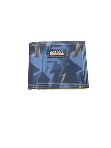 Ariat Work Men’s Bi-Fold Wallet - RFID Blocking Men’s Wallet with Rebar Orange Interior, Bold Graphic, Compartmental, Fashion Fold-Over Design, Men's Wallets, Rfid Men's Wallet