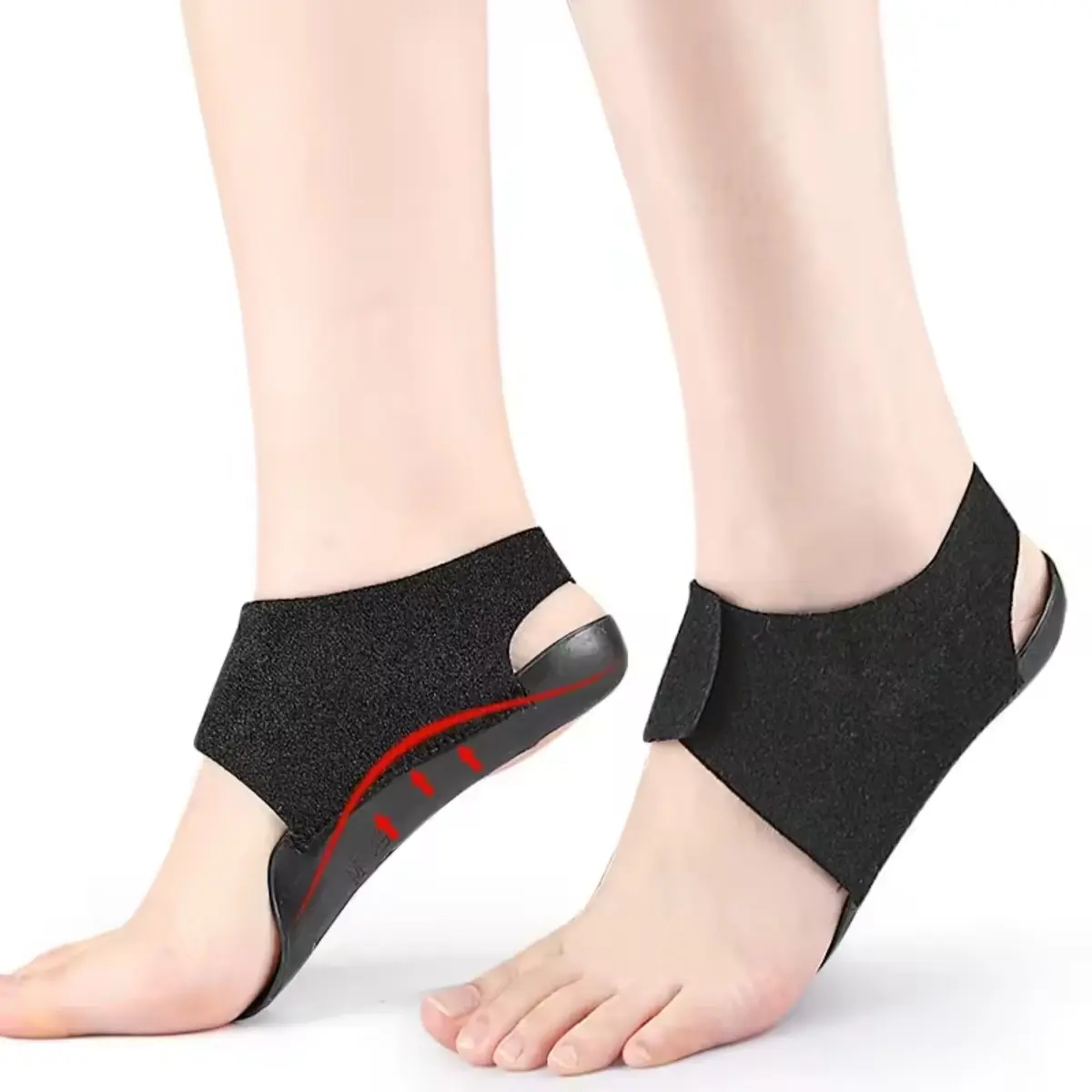 Toeless Arch Support Sleeves Compression Foot Socks for Plantar Fasciitis Heel Pain Relief Flat Feet Neuropathy Soft Elastic Fabric Men Women Wear with Sandals Shoes