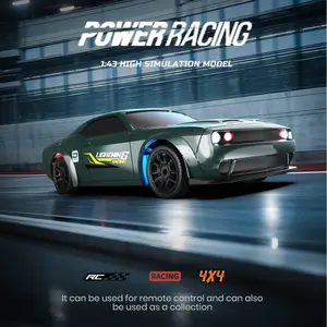 1:43 Full scale App Control Desktop RC Drift Car, 2.4G Remote Dual Mode, 4WD High Speed Vehicle, Metal Chassis & Type-C Charging. Cool Desk Gadget & Holiday Gift for Boys Adults