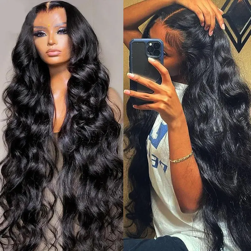 Bling Hair 13x6 HD Frontal 100% Human Hair Wig, 180% Density Body Wave Lace Front Wig, Pre-Plucked Lace Frontal Wigs sohochic