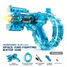 0058-Blue Automatic Water Supply Waterblaster - Battery-Powered Transparent Automatic Squirt Gun, Large Capacity Kids' Outdoor Play Toy with Glow-Blue Splash, LED Light, Included Cells for Pool, Beach Days, Children Development