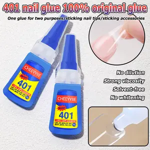 Waterproof Nail Glue Quick-Dry | Large Capacity | Strong Adhesive Gel | For Press-On Nails, False Nails & Nail Art | Salon Professional Quality | Long-Lasting | 401 Super Firm Formula | Extra Hold