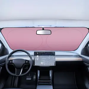 Pink or Blue Solid Color Windshield Sun Shade, Reflective Blocks Sun and Keeps Your Vehicle Cool, Foldable Sun Shield for Car Windshield, window cover exterior protection accessory