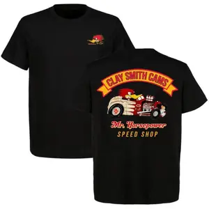 🏁Clay Smith Cams Retro T-Shirt, Classic Racing Car Graphic Tee for Men, Racing Equipment Streetwear Top, Menswear Car Parts Short Sleeve, Y2K Vintage Aesthetic, Oversized Casual Cotton Tee, TikTok Trend, Car Enthusiast Gift